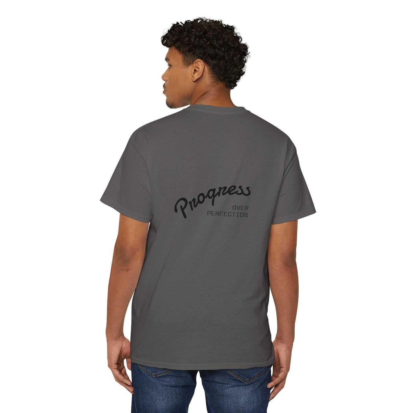 Progress Over Perfection Pocket Tee, Unisex Cotton Tee, Casual Daywear, Gift for Creatives, Motivational T-Shirt