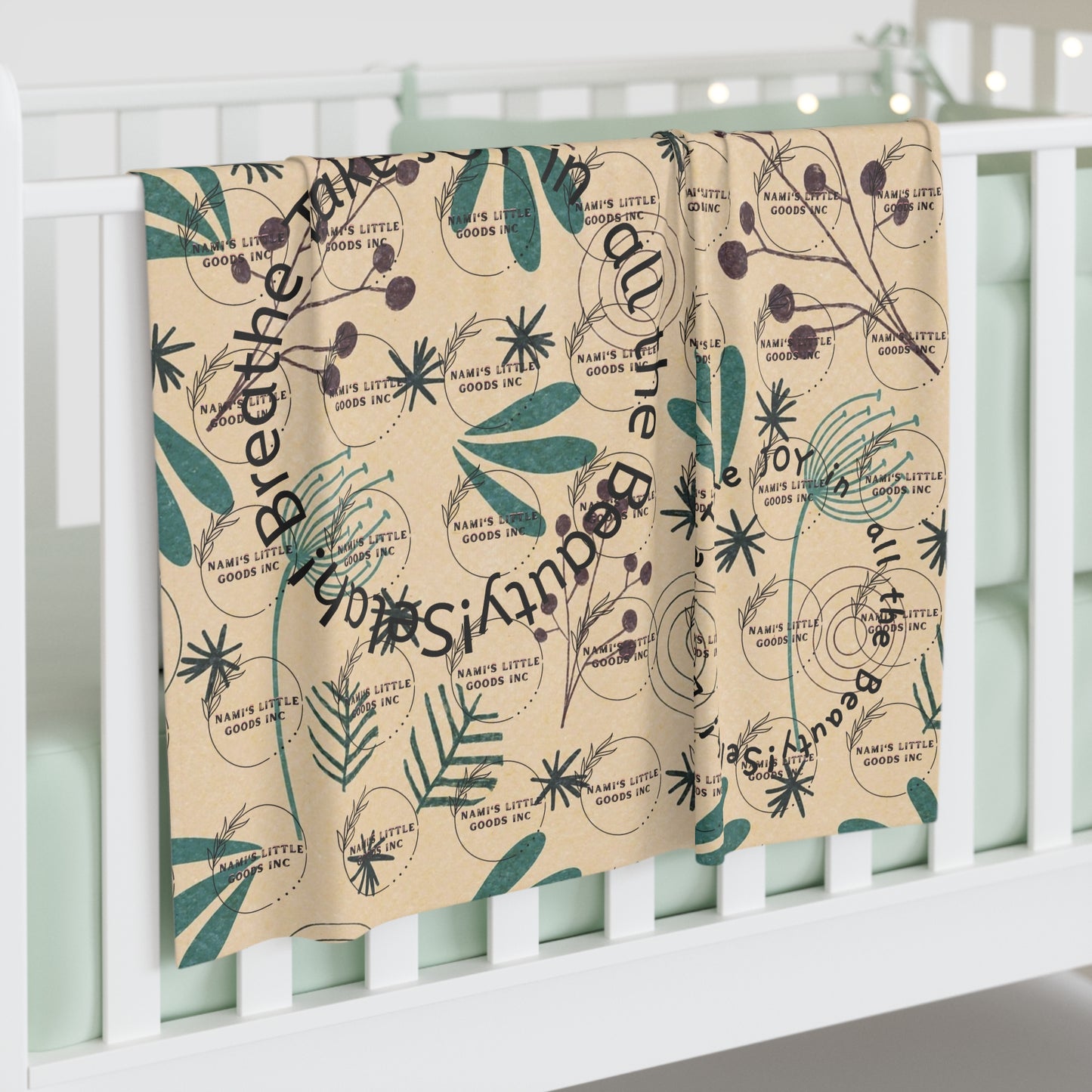 Nature-Inspired Baby Swaddle Blanket | Cozy Infant Wrap for Newborns, Safari Theme, Baby Shower Gift, Nursery Decor, Soft Fabric