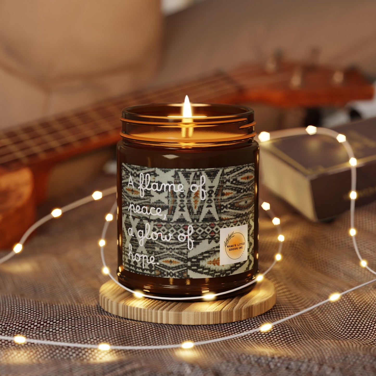 Cozy Bohemian Scented Candle - Relaxation, Home Decor, Gift for Her, Aromatherapy, Multi-Size Amber Jar