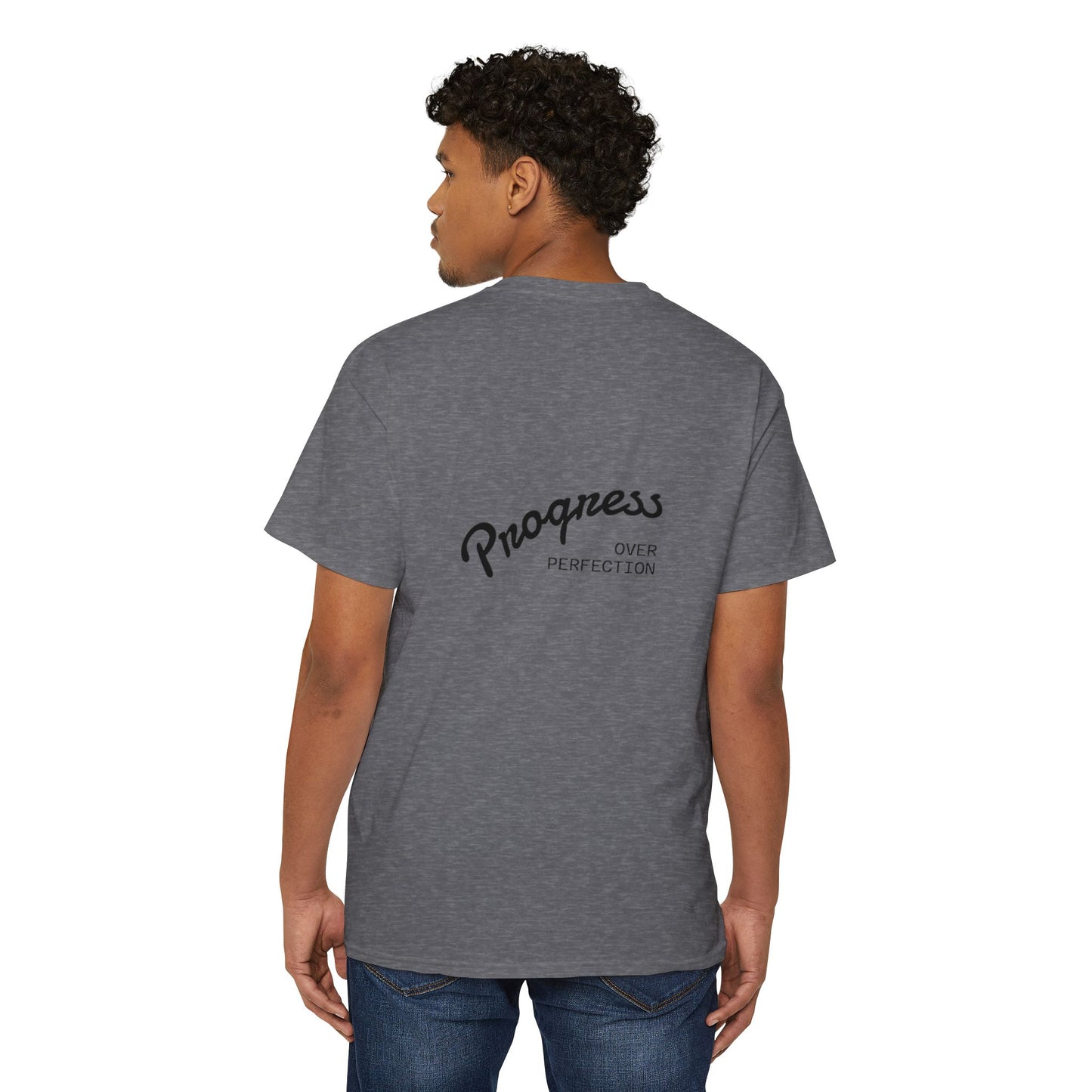 Progress Over Perfection Pocket Tee, Unisex Cotton Tee, Casual Daywear, Gift for Creatives, Motivational T-Shirt