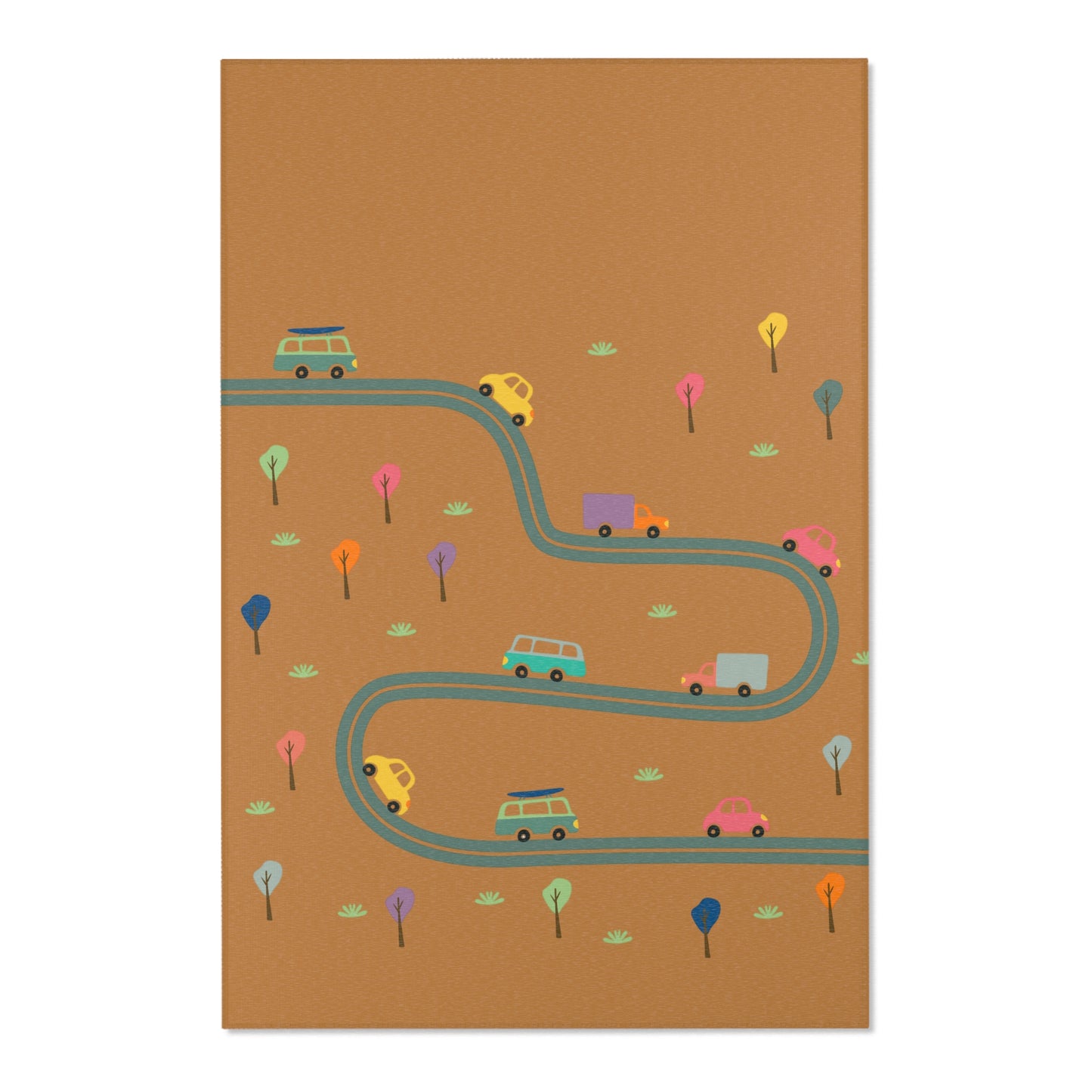 Whimsical Road Trip Area Rug | Fun Decor for Kids' Rooms, Living Spaces, Family Gatherings, Gift Idea for Wanderlust Lovers