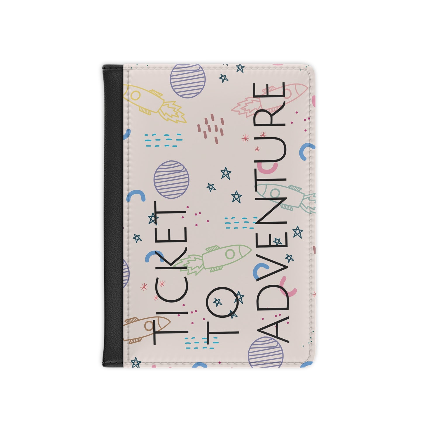 Colorful Rocket Passport Cover, Travel Wallet, Adventure Gift, Aeronautical Theme, Unique Travel Accessory, Kids & Adults