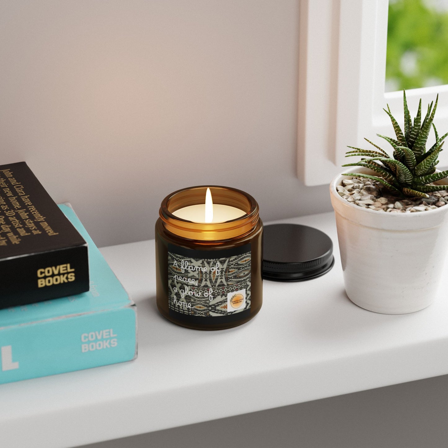Cozy Bohemian Scented Candle - Relaxation, Home Decor, Gift for Her, Aromatherapy, Multi-Size Amber Jar