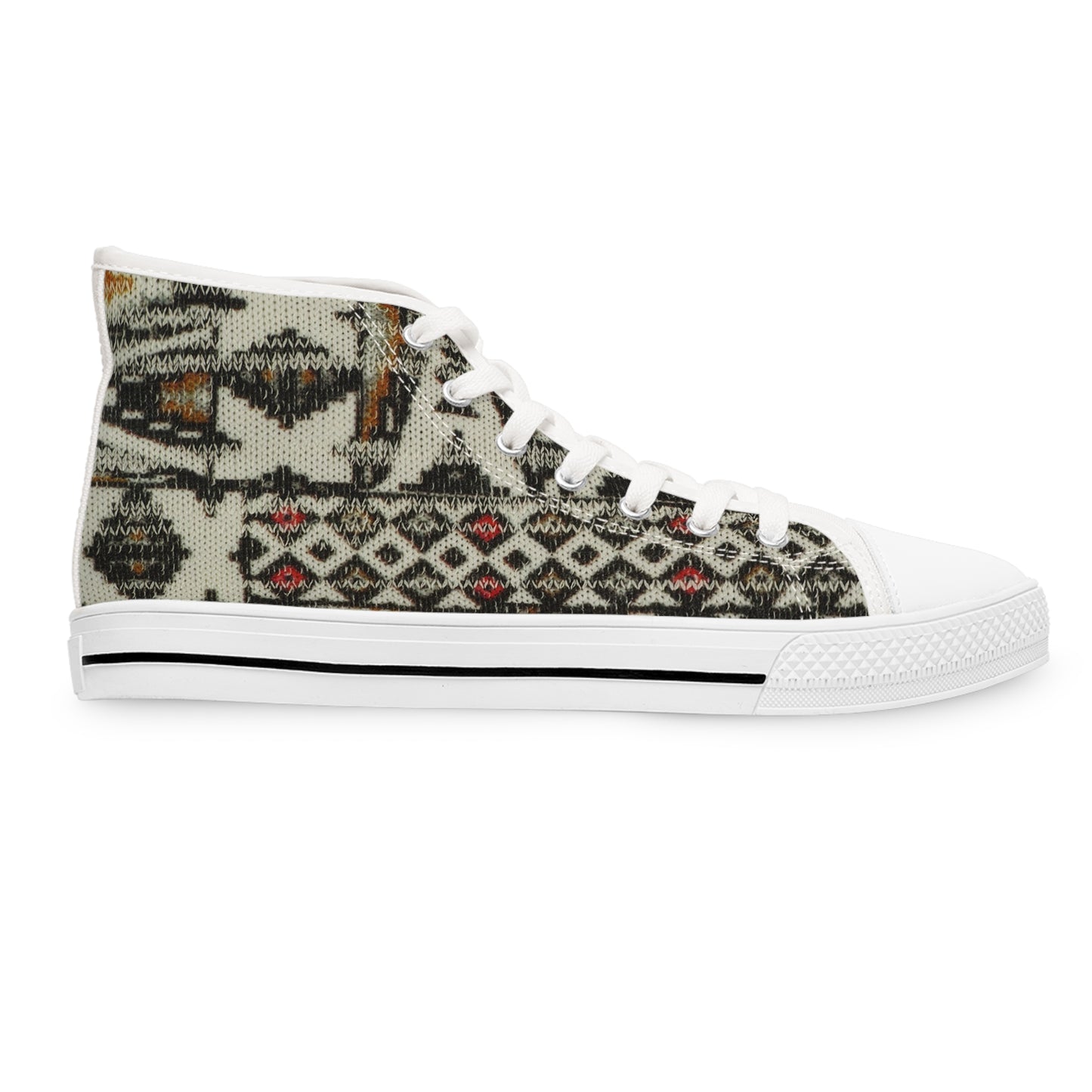 Bohemian Women's High Top Sneakers, Stylish Canvas Shoes, Trendy Footwear, Festival Ready Sneakers, Unique Fashion Sneakers, Gift for Her