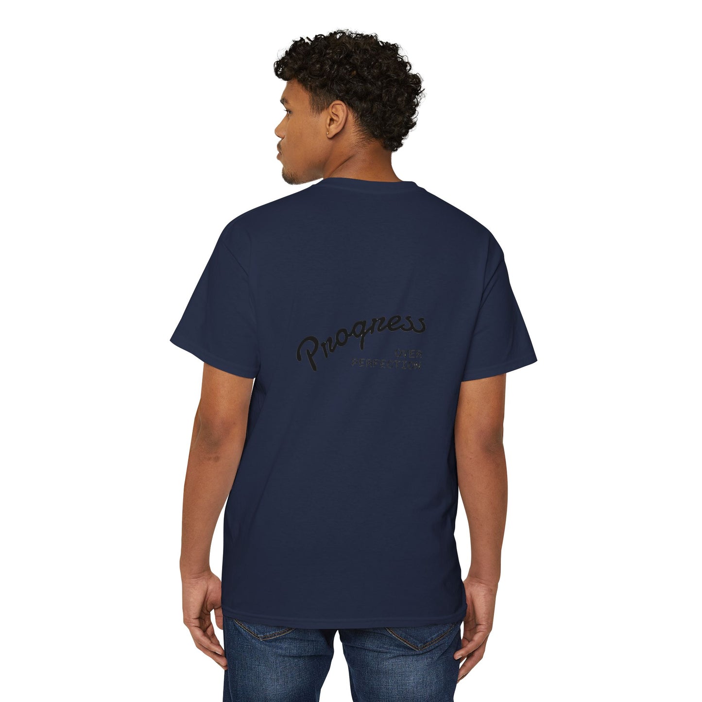 Progress Over Perfection Pocket Tee, Unisex Cotton Tee, Casual Daywear, Gift for Creatives, Motivational T-Shirt