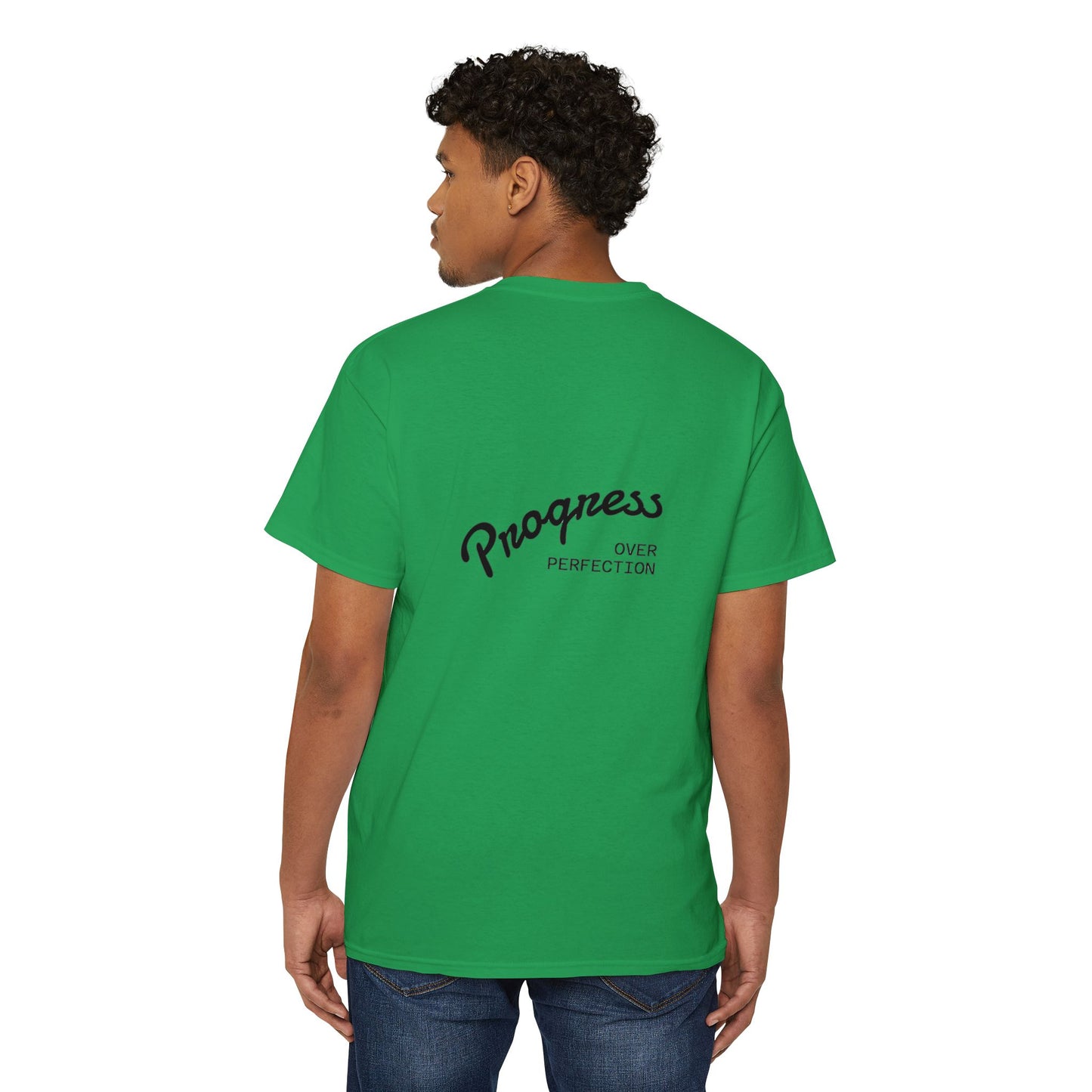 Progress Over Perfection Pocket Tee, Unisex Cotton Tee, Casual Daywear, Gift for Creatives, Motivational T-Shirt