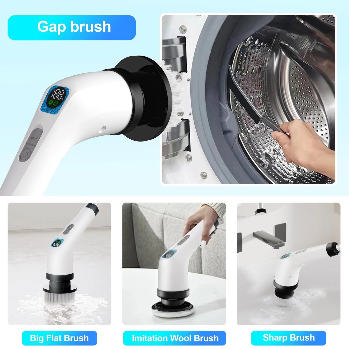 Electric Spin Scrubber For Cleaning - Bathroom Floor Shower Scrubber