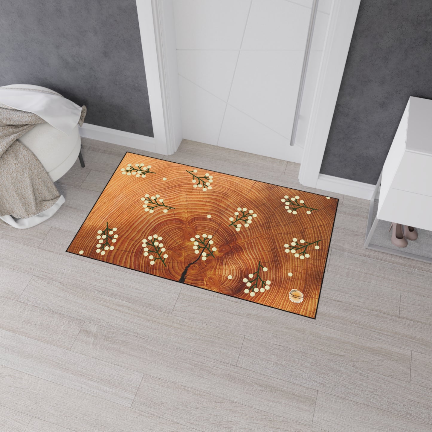 Rustic Floral Heavy Duty Floor Mat - Home Decor, Kitchen Mat, Indoor Welcome Mat, Merry Christmas, Farmhouse Style