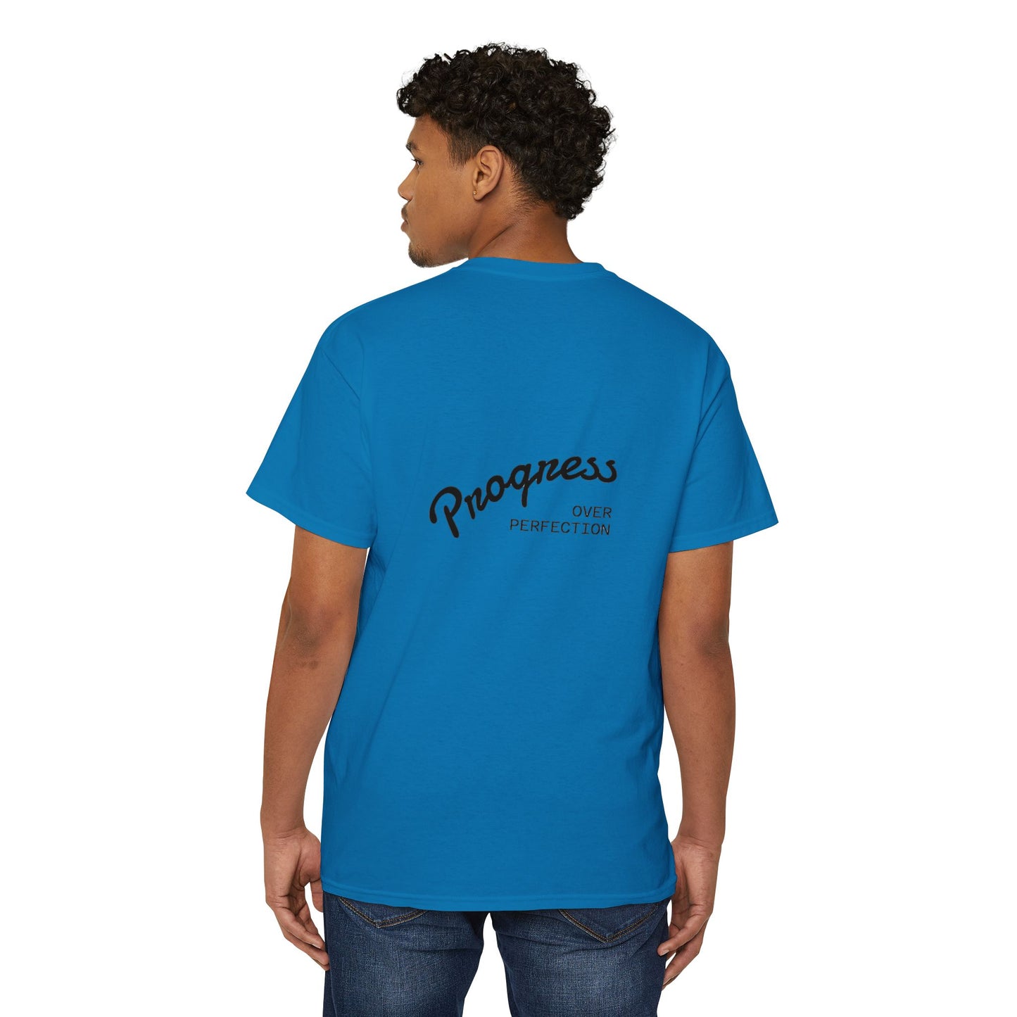 Progress Over Perfection Pocket Tee, Unisex Cotton Tee, Casual Daywear, Gift for Creatives, Motivational T-Shirt