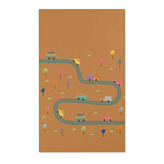 Whimsical Road Trip Area Rug | Fun Decor for Kids' Rooms, Living Spaces, Family Gatherings, Gift Idea for Wanderlust Lovers
