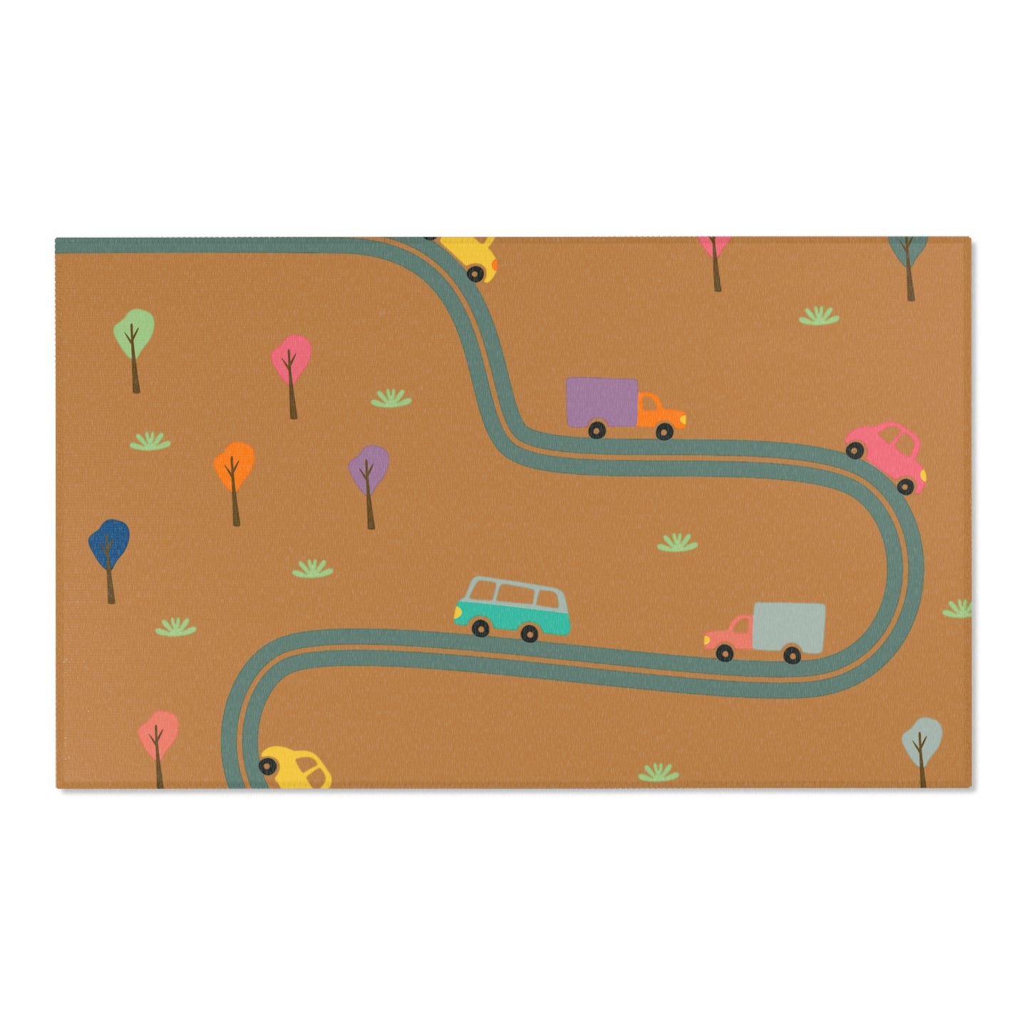 Whimsical Road Trip Area Rug | Fun Decor for Kids' Rooms, Living Spaces, Family Gatherings, Gift Idea for Wanderlust Lovers