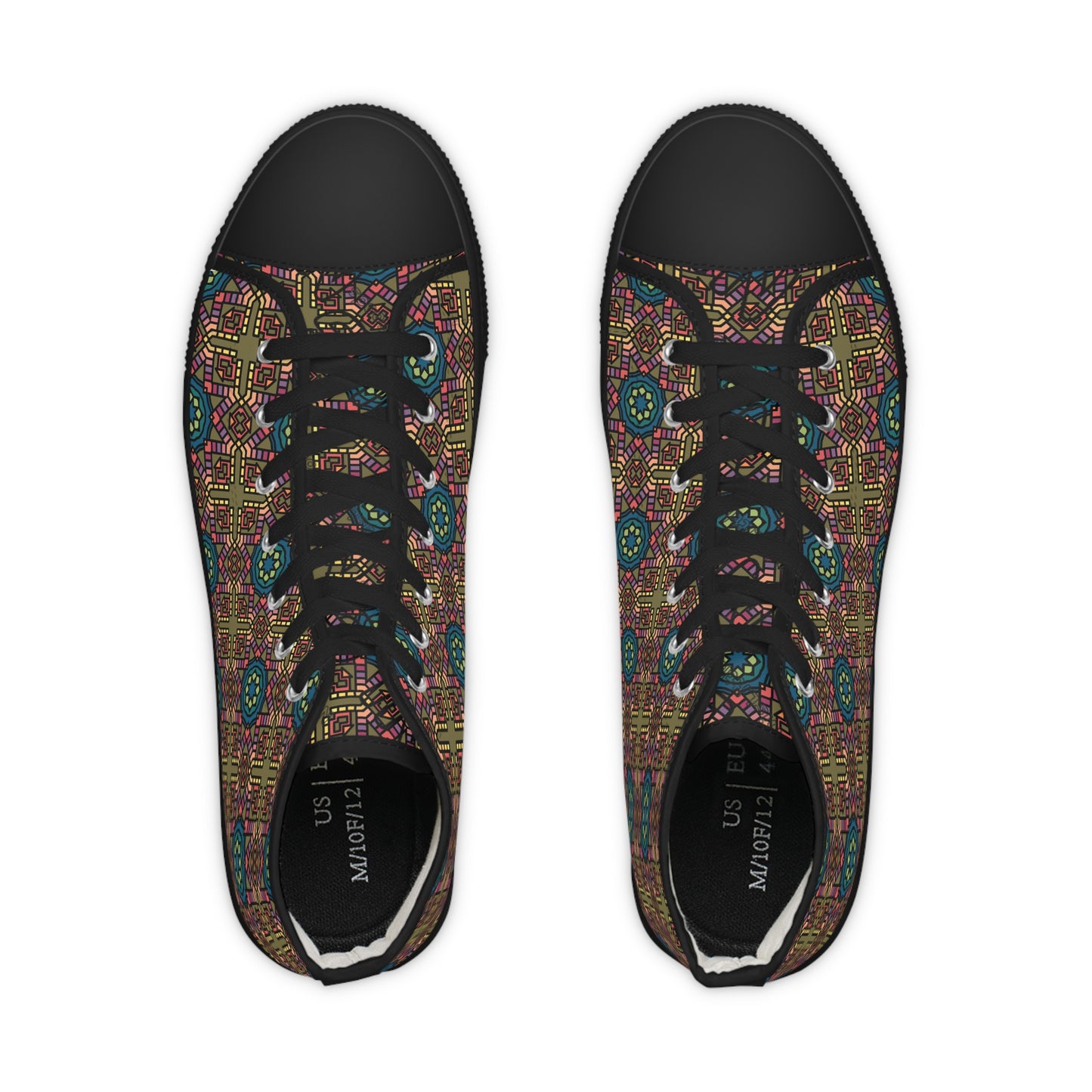 Bohemian High Top Sneakers for Men, Trendy Footwear, Fashion Sneakers, Unique Casual Shoes, Gift for Him, Festival Style