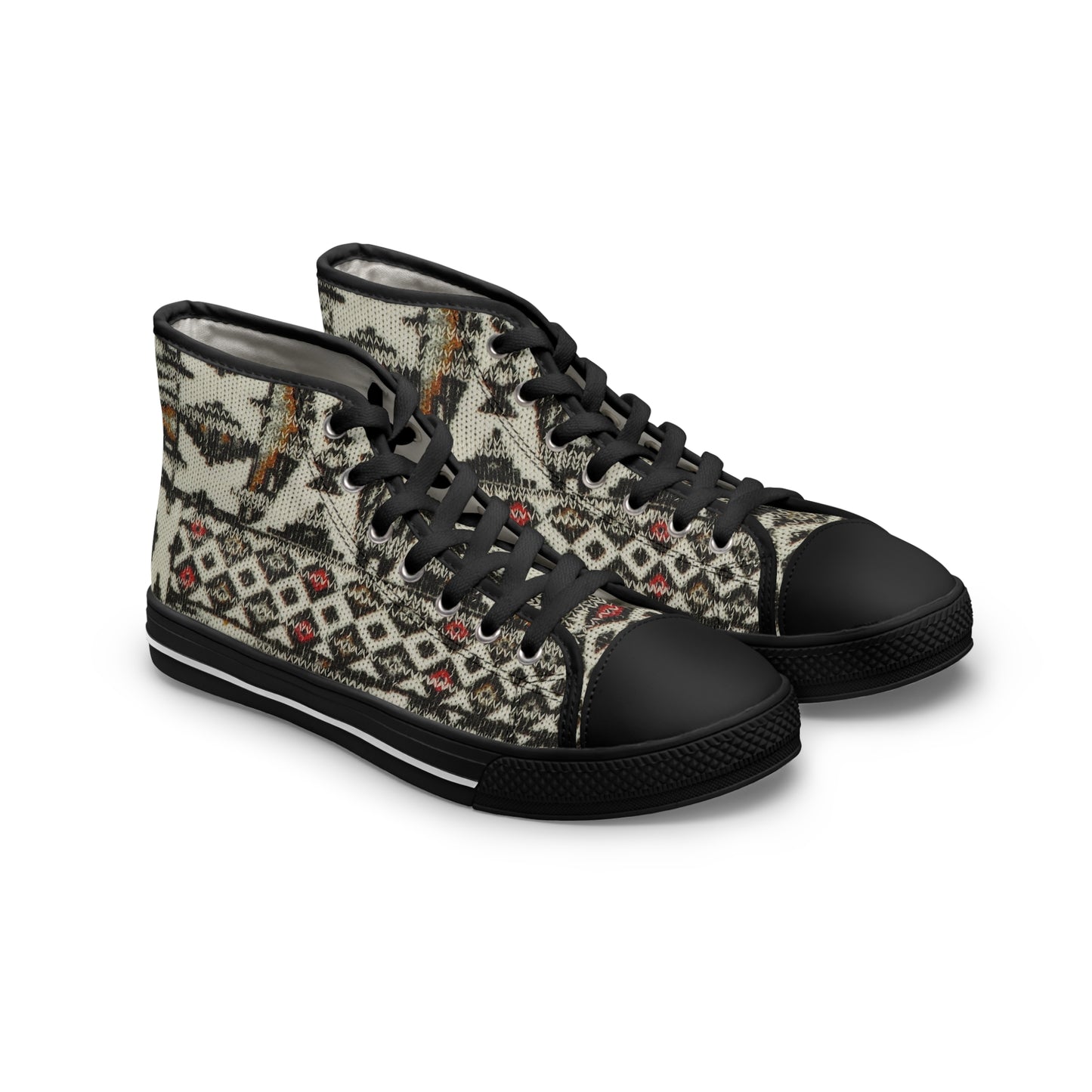 Bohemian Women's High Top Sneakers, Stylish Canvas Shoes, Trendy Footwear, Festival Ready Sneakers, Unique Fashion Sneakers, Gift for Her