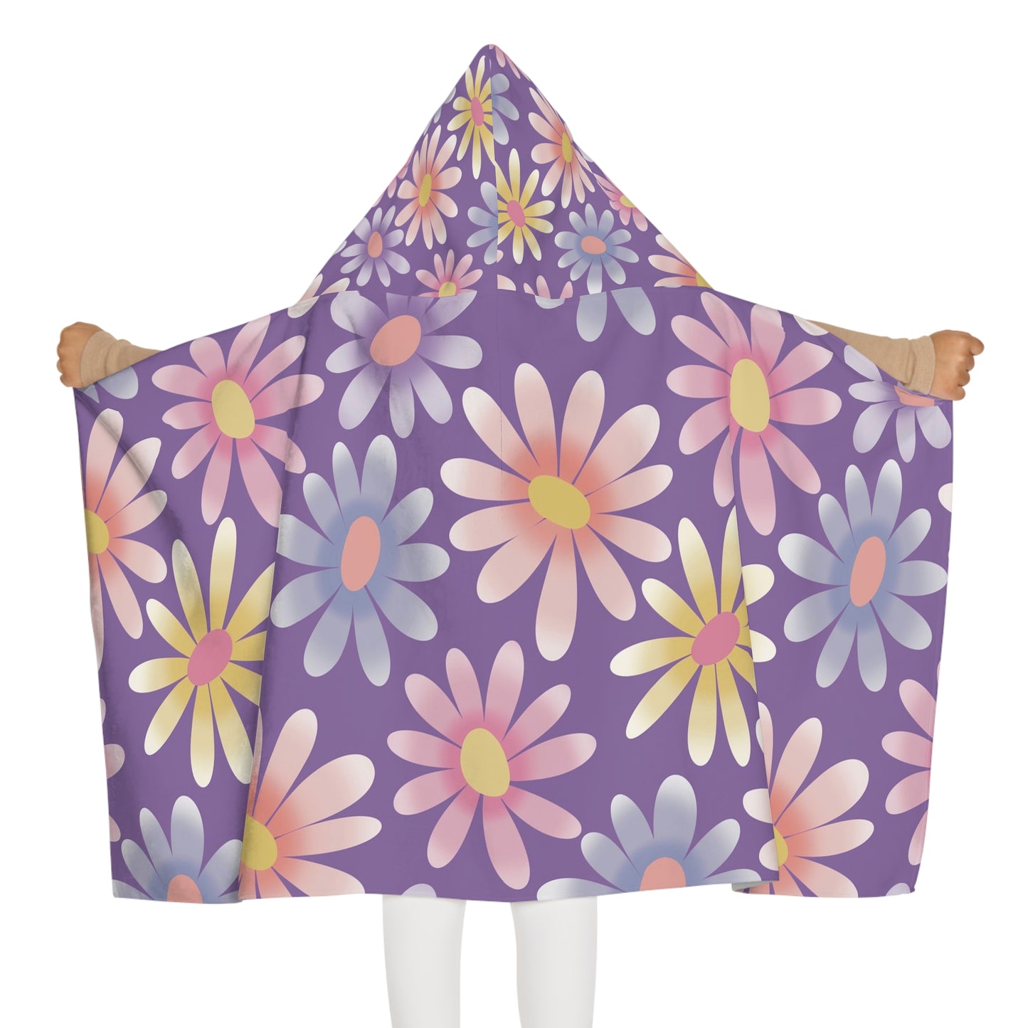 Youth Floral Hooded Towel, kids bath cover-up, beach towel, cute hooded towel, fun summer gift, toddler swim accessory