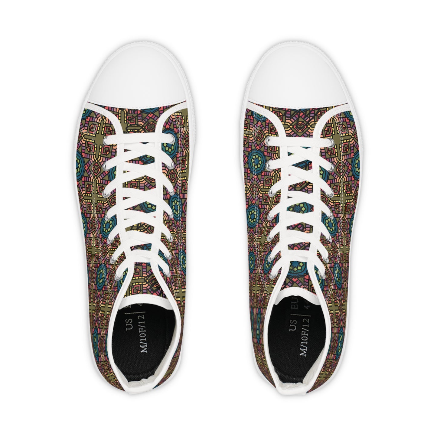 Bohemian High Top Sneakers for Men, Trendy Footwear, Fashion Sneakers, Unique Casual Shoes, Gift for Him, Festival Style