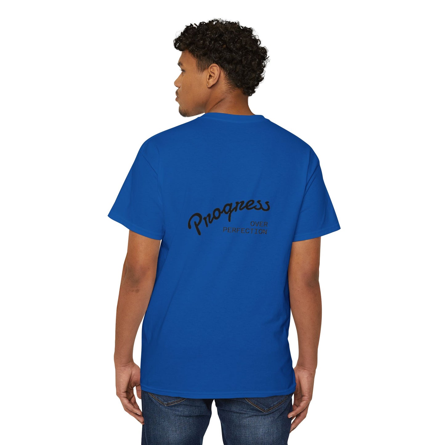 Progress Over Perfection Pocket Tee, Unisex Cotton Tee, Casual Daywear, Gift for Creatives, Motivational T-Shirt