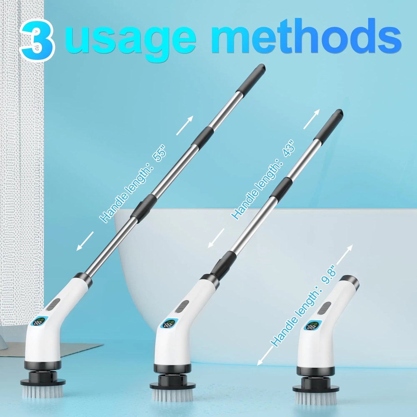 Electric Spin Scrubber For Cleaning - Bathroom Floor Shower Scrubber