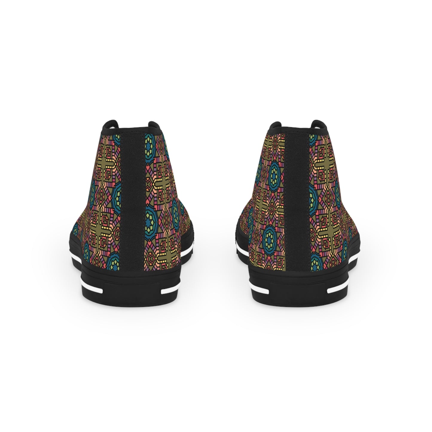 Bohemian High Top Sneakers for Men, Trendy Footwear, Fashion Sneakers, Unique Casual Shoes, Gift for Him, Festival Style