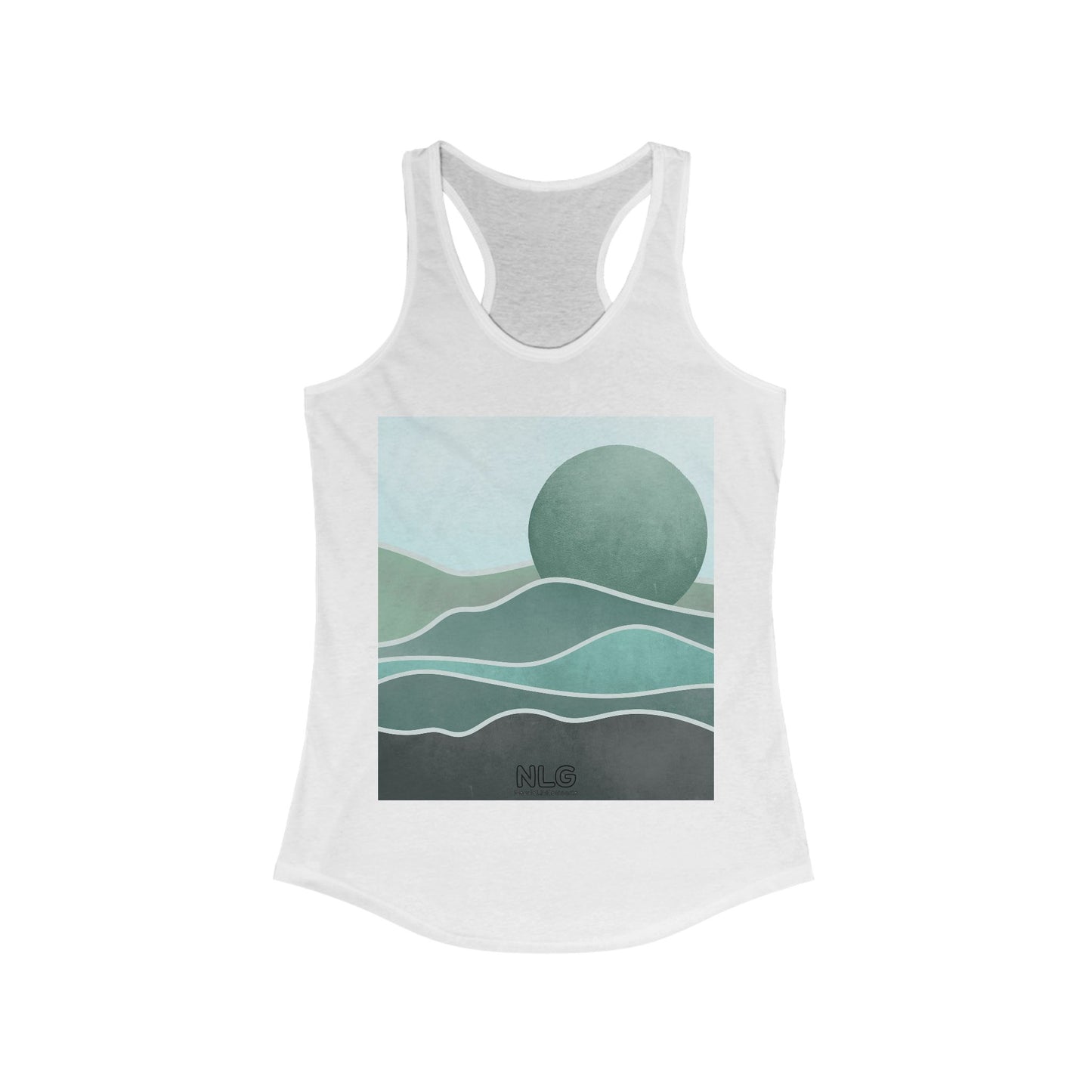 Boho Sunrise Women's Racerback Tank, Perfect for Yoga, Beach Days, Gifts, Summer Style, Relaxed Comfort