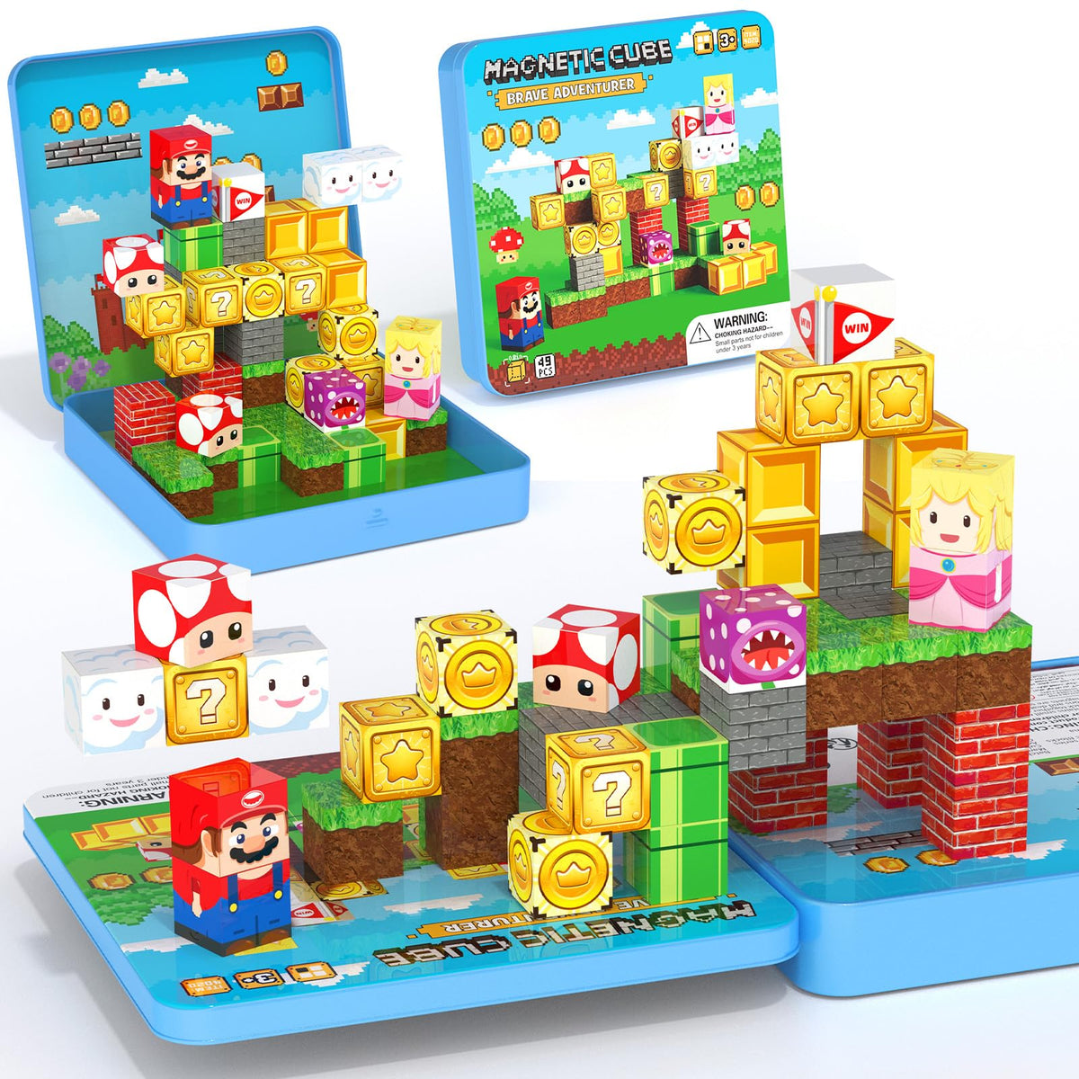 Mini Magnetic Blocks - 49 PCS Travel Magnet Building Blocks for Toddlers - STEM Educational Magnetic Building Toys with Portable Iron Box for Kids Ages 3-8 Boys & Girls š All In One Marketplace Canada