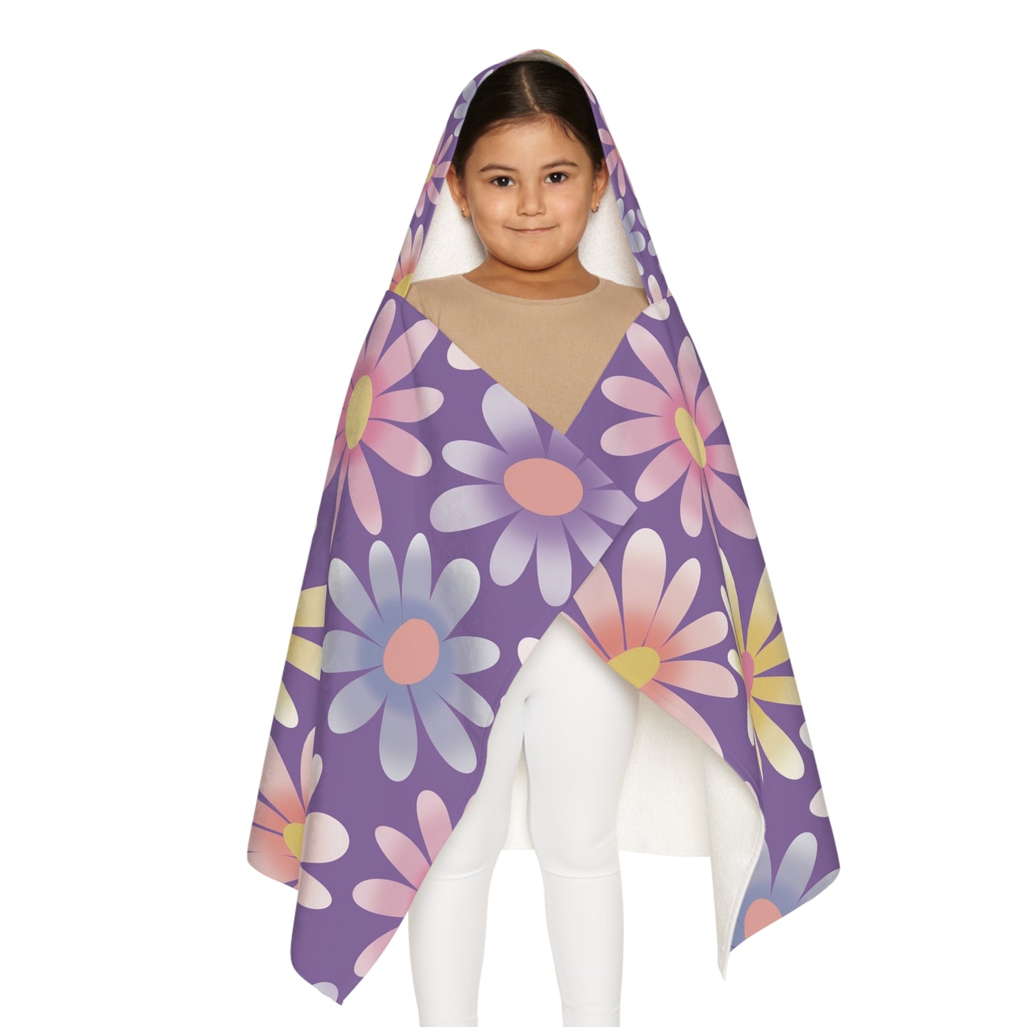 Youth Floral Hooded Towel, kids bath cover-up, beach towel, cute hooded towel, fun summer gift, toddler swim accessory