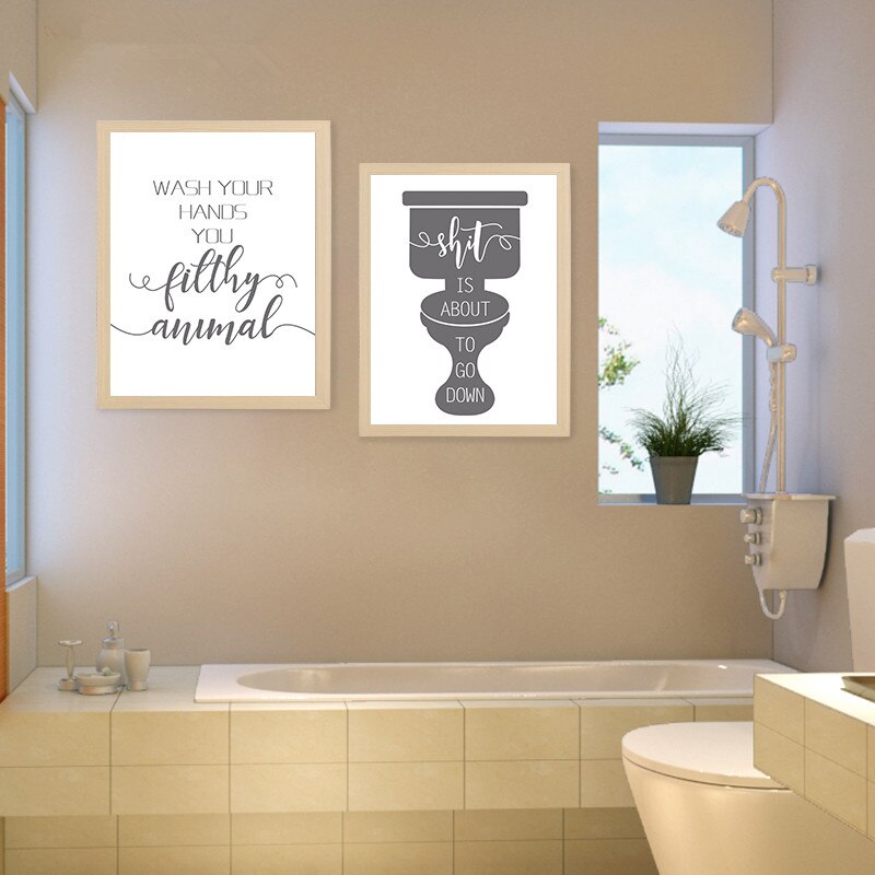 Funny Bathroom Quotes Modern Wall Posters