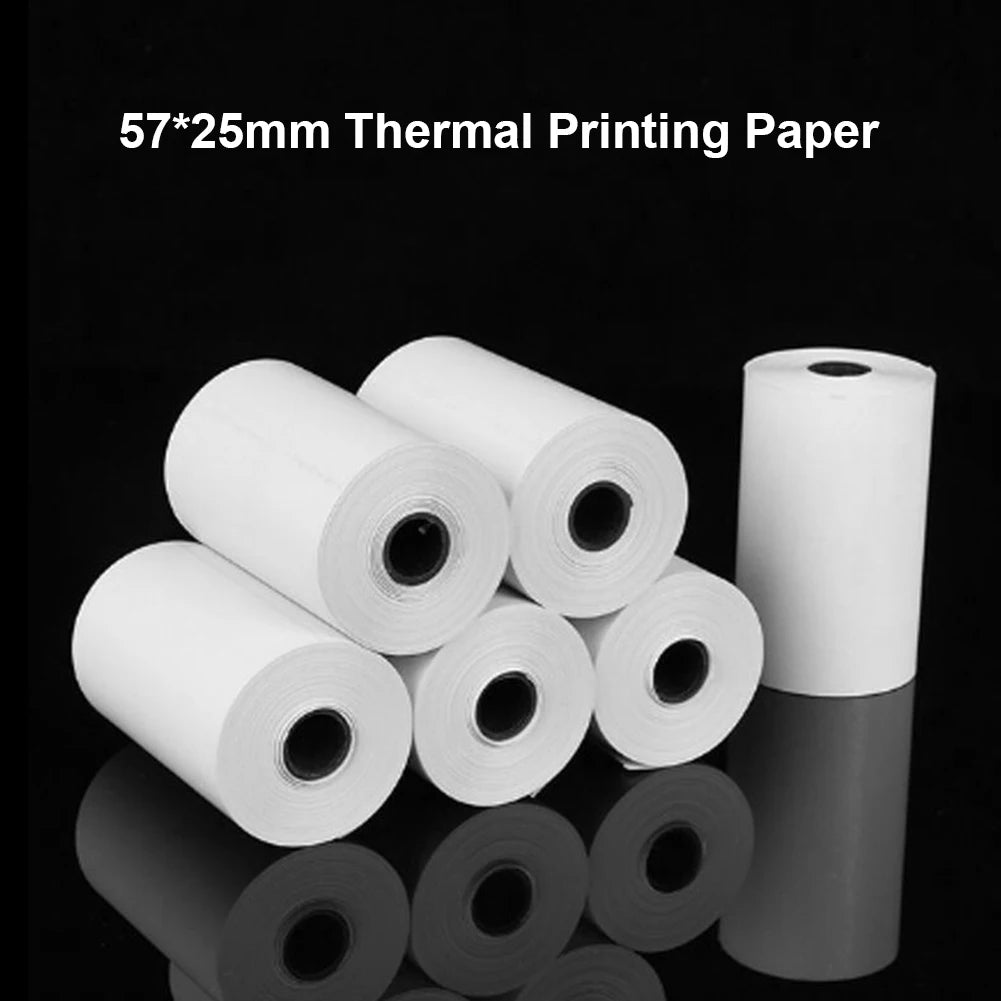 Wirelessly BT 200dpi Mini Thermal Printer with 6 Rolls Paper Label