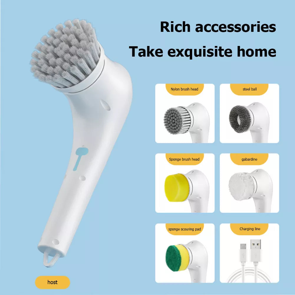 5-in-1Multifunctional Electric Cleaning Brush usb charging Bathroom