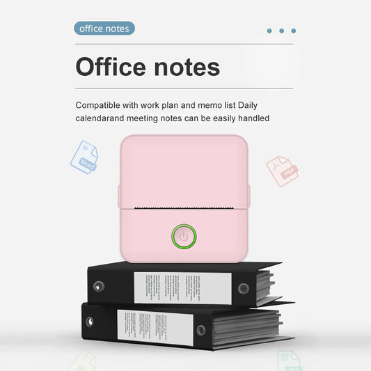 Wirelessly BT 200dpi Mini Thermal Printer with 6 Rolls Paper Label