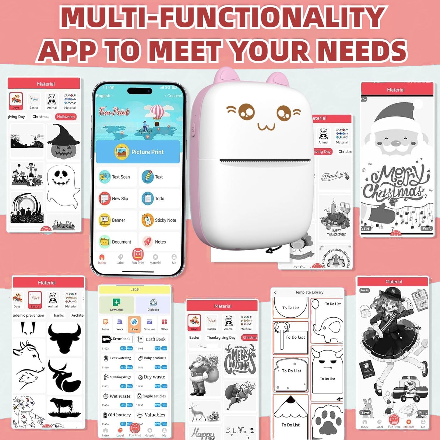 Portable Bluetooth Thermal Label Printer – Ink-Free