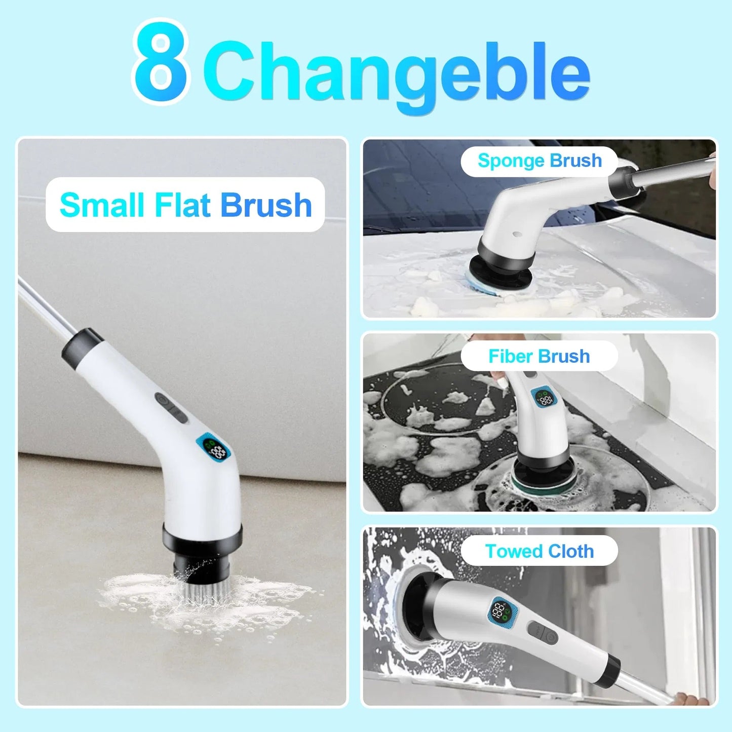 Electric Spin Scrubber For Cleaning - Bathroom Floor Shower Scrubber