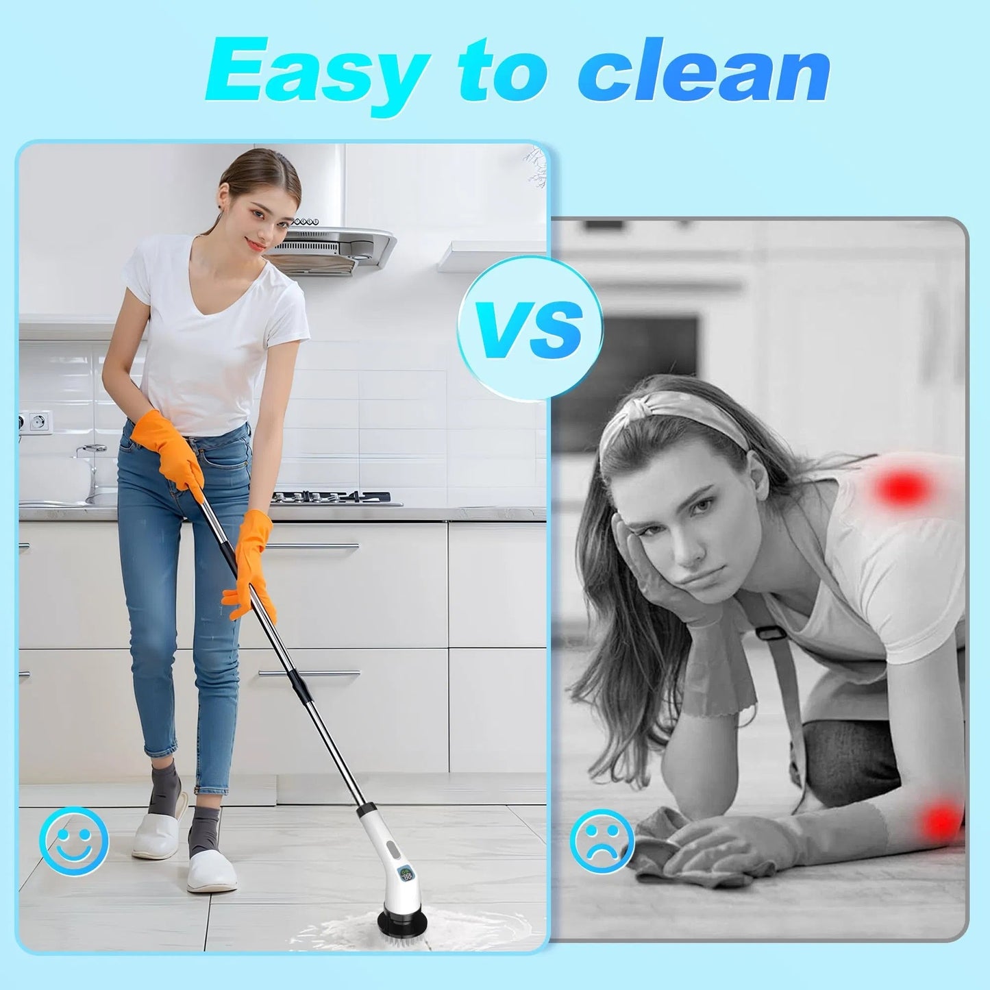 Electric Spin Scrubber For Cleaning - Bathroom Floor Shower Scrubber