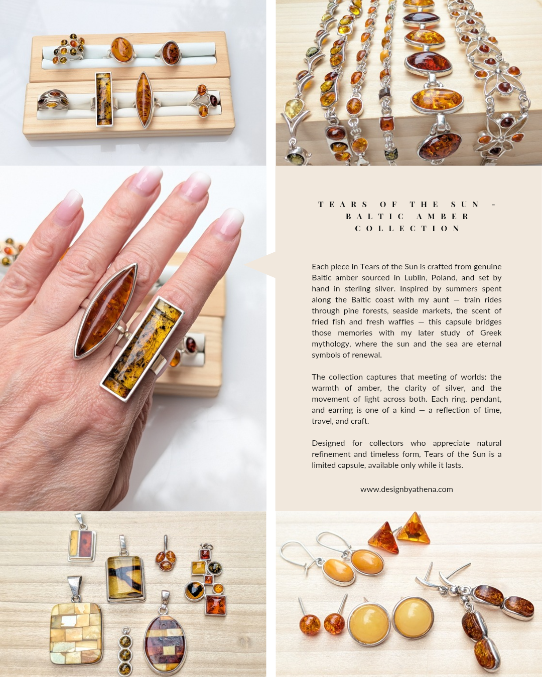 Helios Arc Bracelet | Sterling Silver Baltic Amber Bracelet | Tears of the Sun