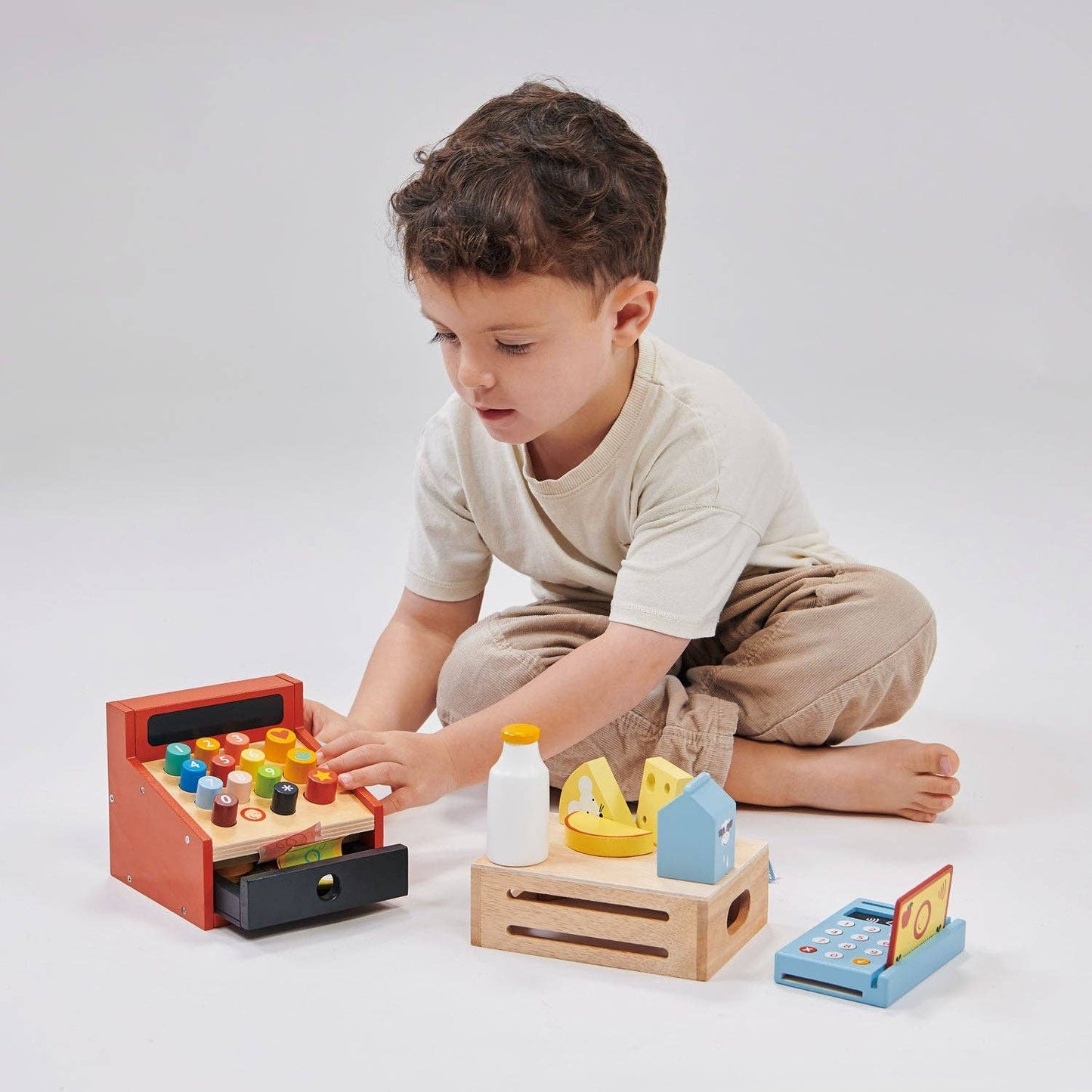 Mentari Toys Wooden Card Machine - Pretend Play Toy - Ages 3+