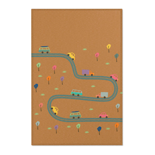 Whimsical Road Trip Area Rug | Fun Decor for Kids' Rooms, Living Spaces, Family Gatherings, Gift Idea for Wanderlust Lovers