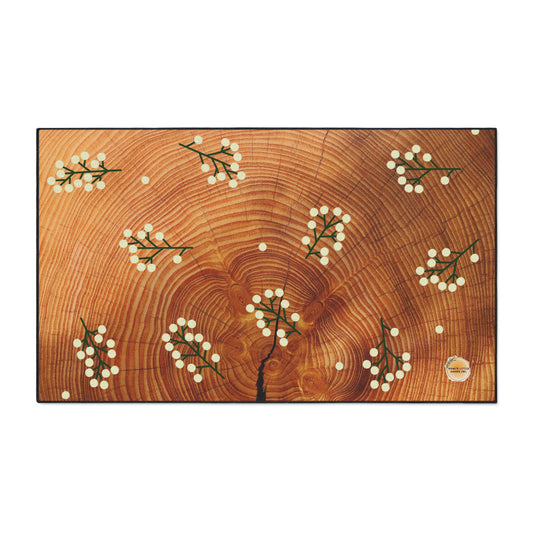 Rustic Floral Heavy Duty Floor Mat - Home Decor, Kitchen Mat, Indoor Welcome Mat, Merry Christmas, Farmhouse Style