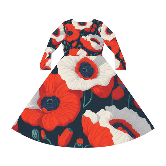 Floral Long Sleeve Dance Dress, Bohemian Dance Outfit, Spring Party Dress, Comfortable Women’s Dress, Versatile Floral Dress, Unique [...]