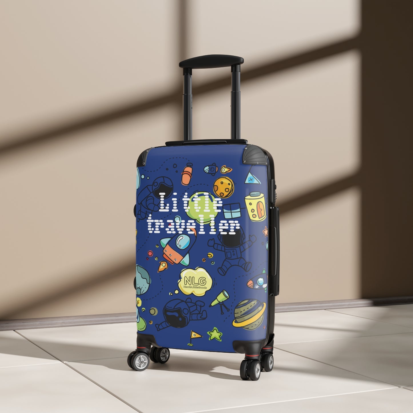 Kids' Travel Suitcase - Little Traveller Design, Space Theme, Luggage for Vacation, Holiday Gifts, Stylish Carry-On, Travel Accessory