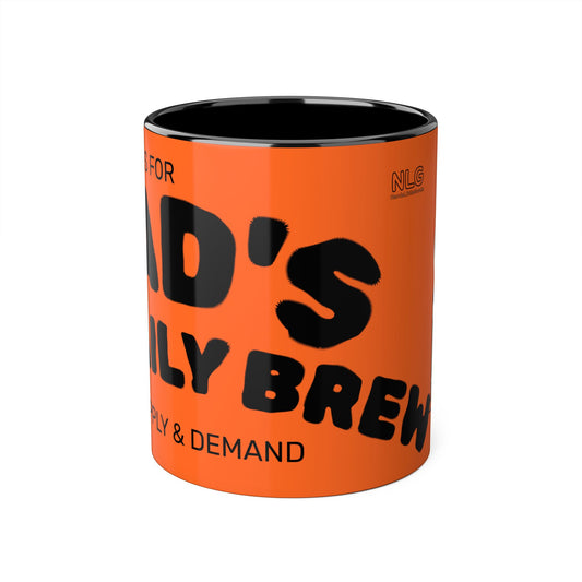 Personalized Dad's Daily Brew Mug, 11oz Accent Coffee Cup, Gift for Father's Day, Birthday, Family Gatherings, Functional Kitchen Decor