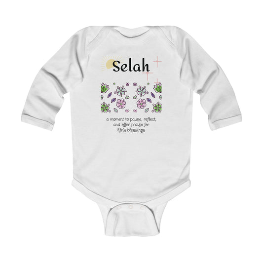 Selah Inspirational Infant Long Sleeve Bodysuit - Celebrate Life's Blessings