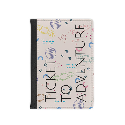 Colorful Rocket Passport Cover, Travel Wallet, Adventure Gift, Aeronautical Theme, Unique Travel Accessory, Kids & Adults