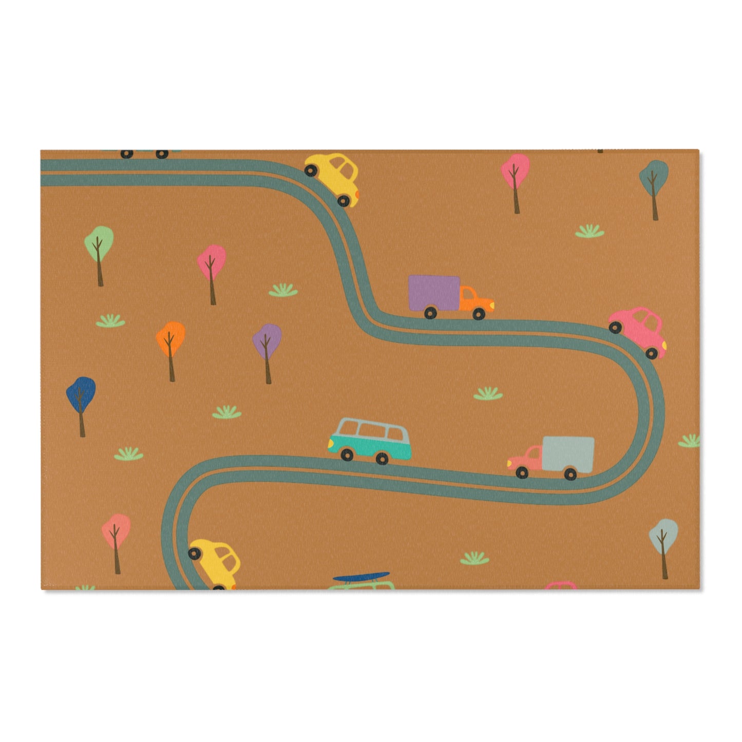 Whimsical Road Trip Area Rug | Fun Decor for Kids' Rooms, Living Spaces, Family Gatherings, Gift Idea for Wanderlust Lovers