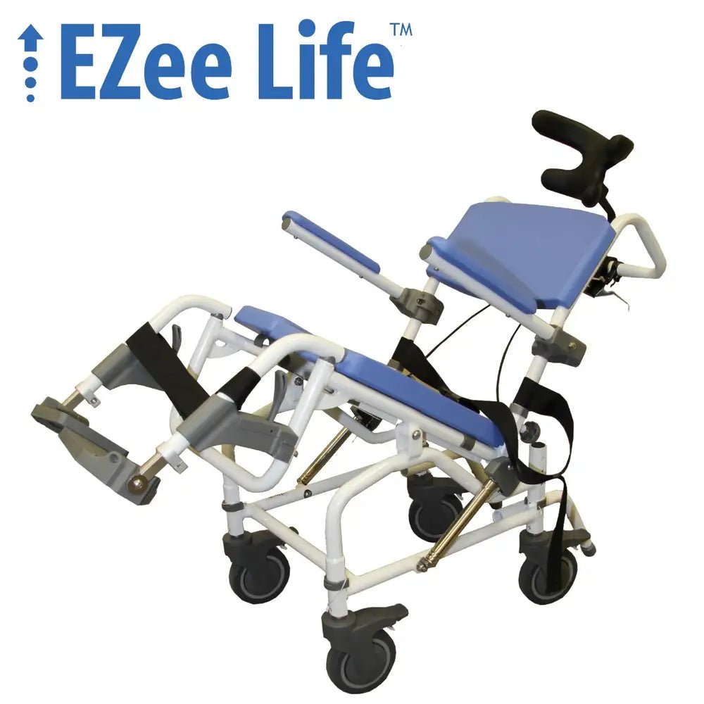 18" EZee Life Tilting Rehab Shower Commode with Aluminum Frame - HL190 for Comfort and Safety