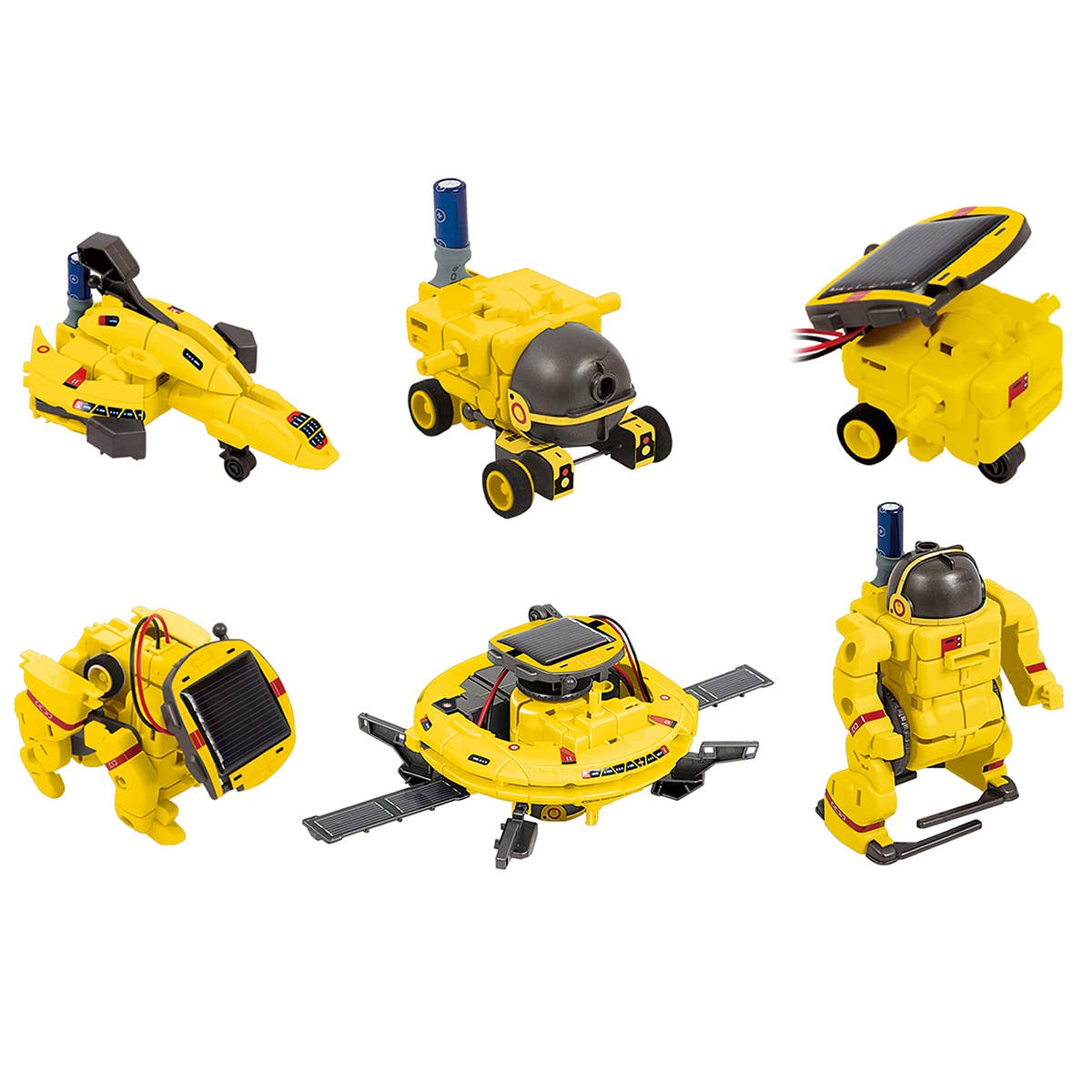 PicassoTiles - PicassoTiles 6-in-1 STEM Kids Solar Powered UFO Robot Kit - Ages 8+
