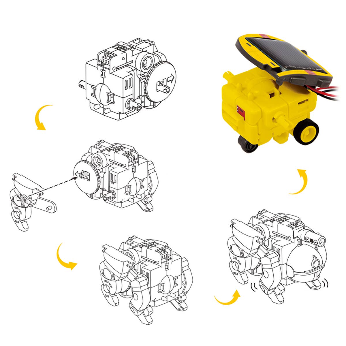 PicassoTiles - PicassoTiles 6-in-1 STEM Kids Solar Powered UFO Robot Kit - Ages 8+