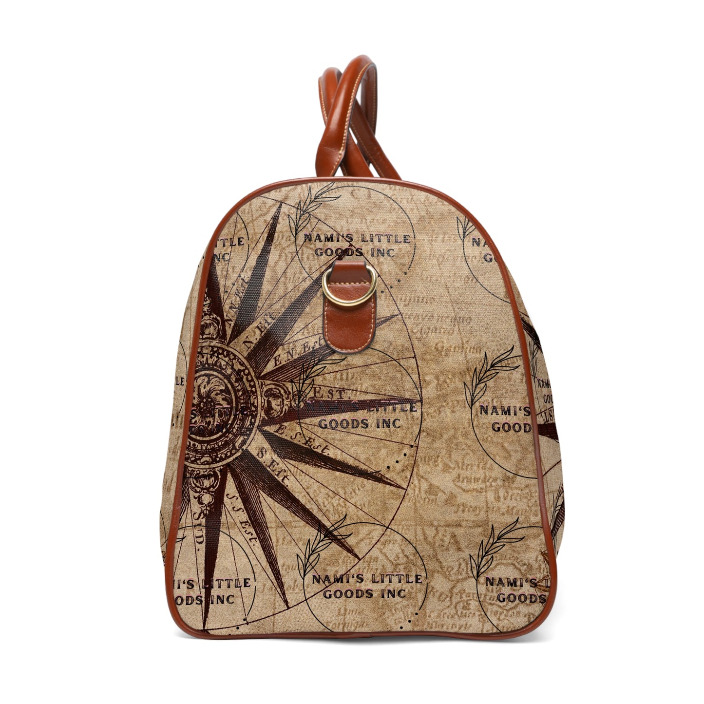 Vintage Compass Travel Duffel Bag, Waterproof Overnight Bag, Adventure Gear, Weekender Bag, Travel Accessories