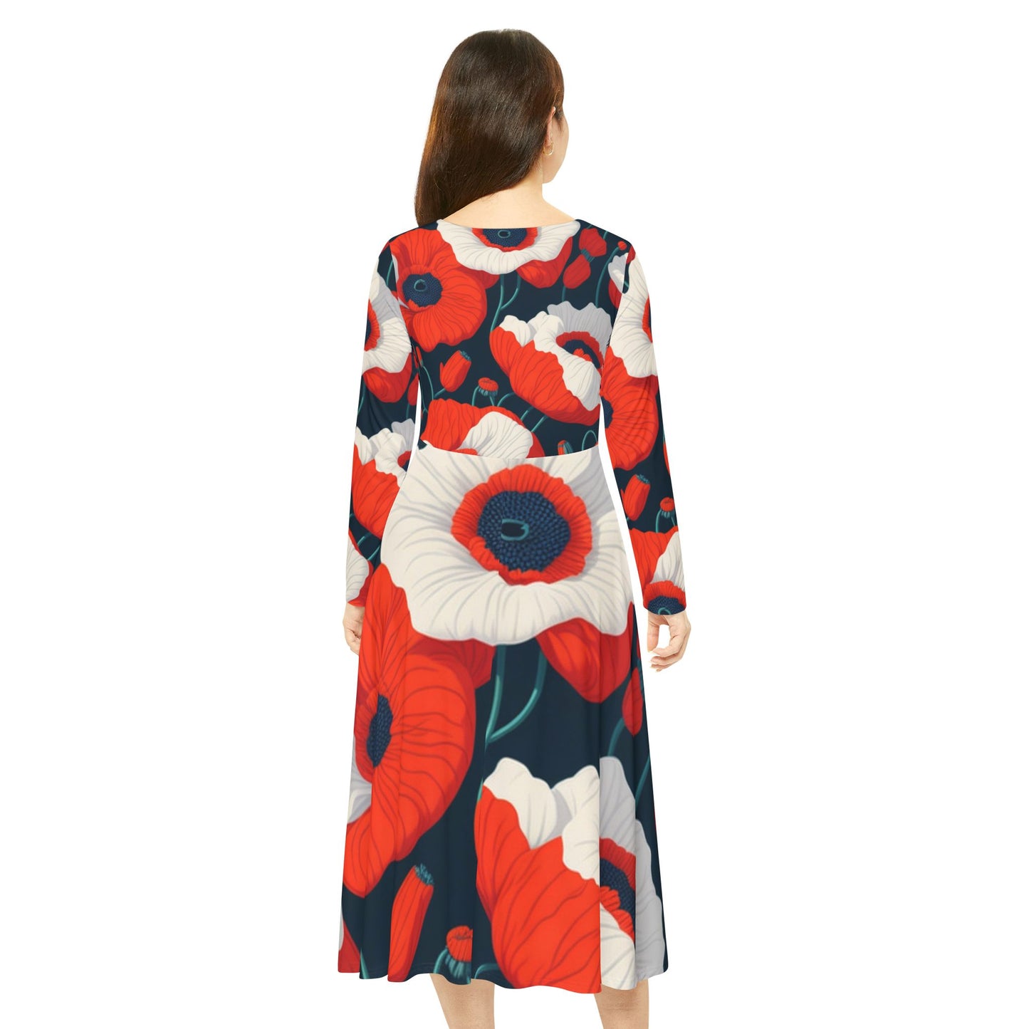 Floral Long Sleeve Dance Dress, Bohemian Dance Outfit, Spring Party Dress, Comfortable Women’s Dress, Versatile Floral Dress, Unique [...]