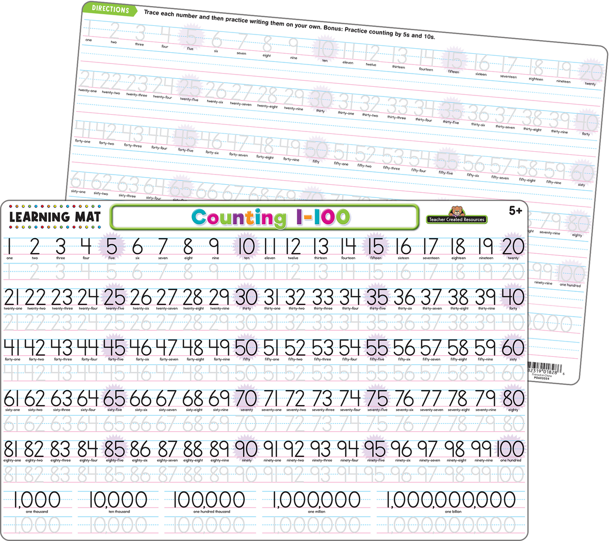 Teacher Created Resources - Counting 1–100 Learning Mat - Large Table Mat - Ages 5+