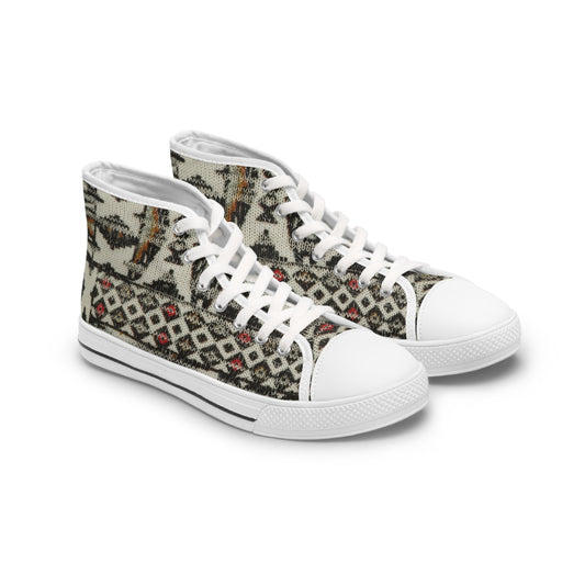 Bohemian Women's High Top Sneakers, Stylish Canvas Shoes, Trendy Footwear, Festival Ready Sneakers, Unique Fashion Sneakers, Gift for Her