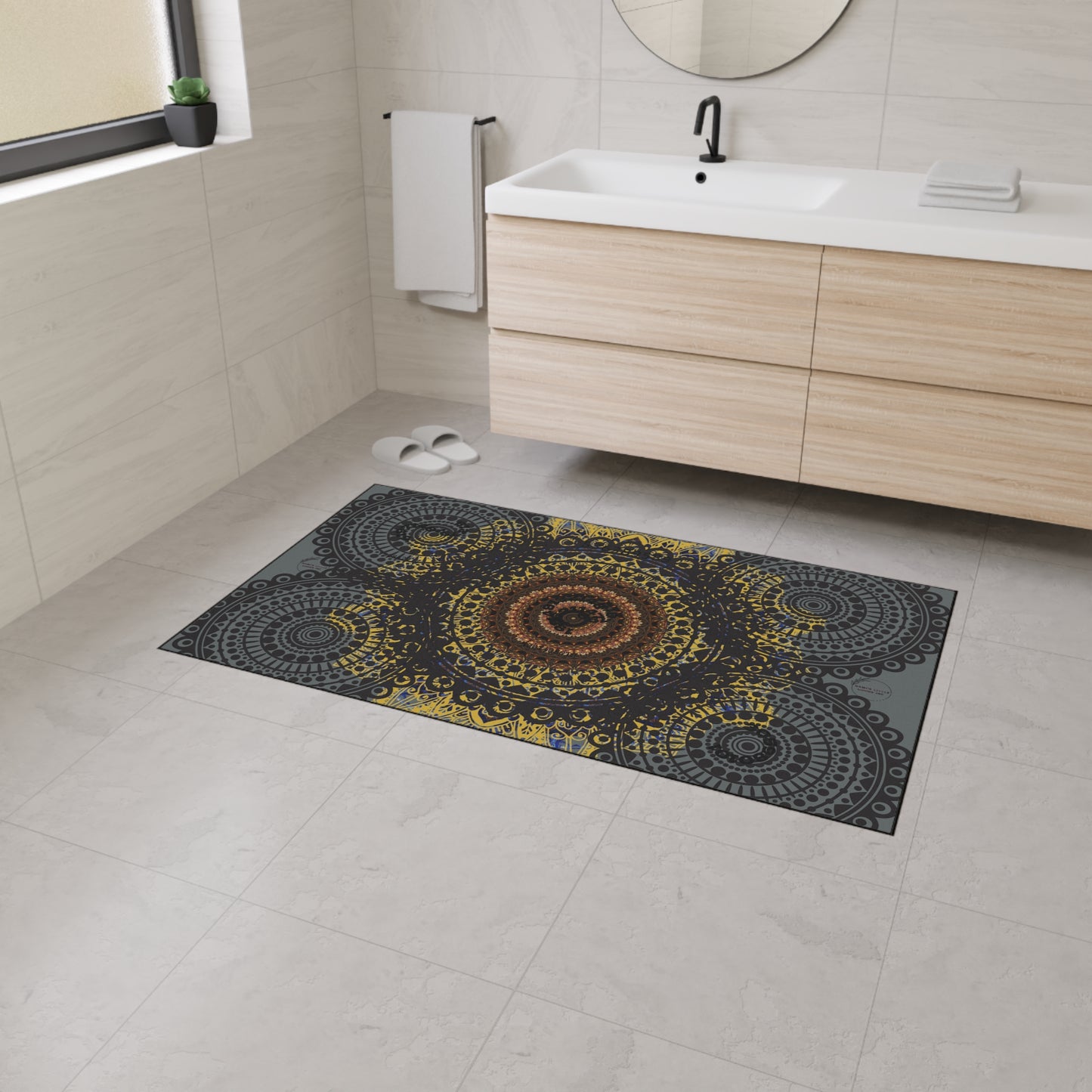 Mandala Heavy Duty Floor Mat | Boho Home Decor, Non-slip Mat, Indoor/Outdoor Rug, Kitchen Mat, Bathroom Mat